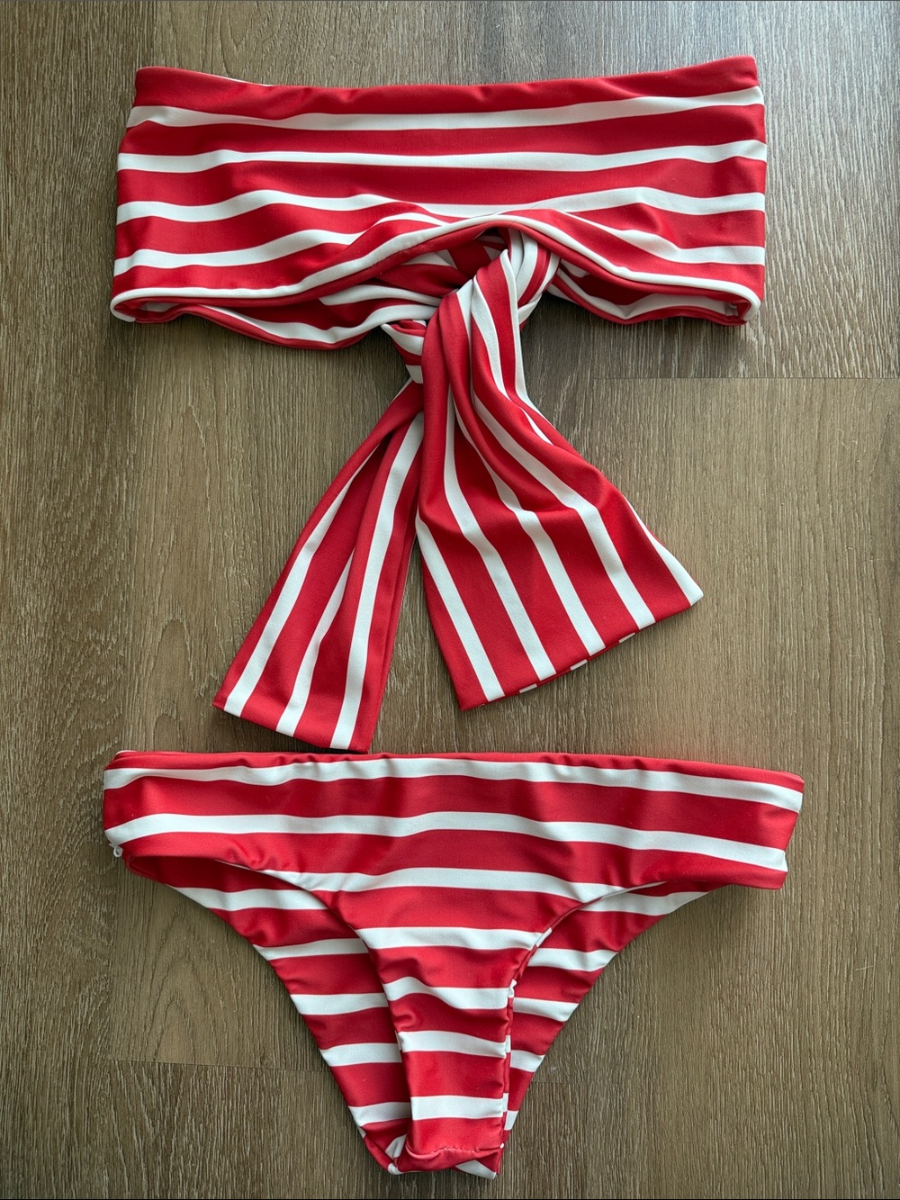 Faithfull the Brand Red and White Striped Bikini Set
